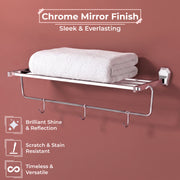 Plantex Towel Rack for Bathroom/304 Grade Stainless Steel Towel Stand/24 Inch Towel Hanger/Towel Holder/Bathroom Accessories - Pack of 1 (PM-2401, Chrome)