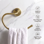 Plantex 304 Grade Stainless Steel Round Towel Holder for Washbasin/Bathroom/Towel Ring/Napkin Ring for Kitchen/Bathroom Accessories - Daizy (Antique)
