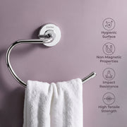Plantex 304 Grade Stainless Steel Towel Ring for Wash Basin/Napkin Hanger for Bathroom/Hand Towel Holder/Bathroom Accessories - Daizy (Round,Chrome)