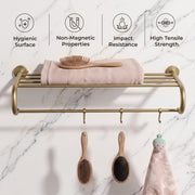 Plantex 304 Grade Stainless Steel 24 inch Towel Rack for Bathroom/Towel Stand/Hanger/Bathroom Accessories - Daizy (Antique)