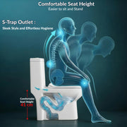 Plantex Platinum Ceramic Commode Toilet/S Trap One Piece Western Toilet/Rim Washdown Flush Commode with Soft Close Toilet Seat Cover (White, Ultra)