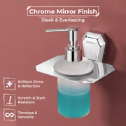 Plantex Liquid Soap Dispenser for Bathroom/304 Grade Stainless Steel Shampoo Dispenser/Handwash Dispenser/Bathroom Accessories - Pack of 1 (PM-2407, Chrome)