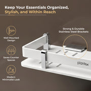 Plantex Acrylic Bathroom Organizer/Shelf for Kitchen/Wall - Accessories (9x5 Inches-White)