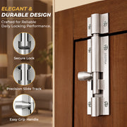 Plantex Stainless Steel Tower Bolt/Tower Bolt for Home,Offices Doors and Windows/Tower Bolt for Main Door/Door Latch/Kundi/Chitakini/Door Latch for Windows - Pack of 2 (Chrome-Silver, 4 inch)