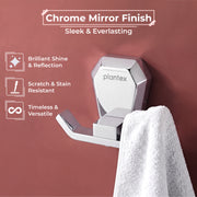 Plantex Robe Hook for Bathroom/304 Grade Stainless Steel Towel Hook/Cloth Hanger/Bathroom Accessories - Pack of 1 (PM-2405-Chrome)