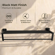 Plantex 304 Grade Stainless Steel Towel Rack in Bathroom/Towel Rod/Bathroom Towel Hanger for Wall/Bathroom Accessories (24 Inch - Black) Decan