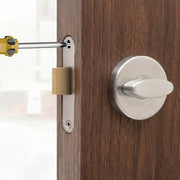 Plantex Bathroom Indicator with Lock/Stainless Steel Red and Green Indicator Keyless Door Lock/Round Toilet Partition Door Lock - Pack of 1 (Matt)