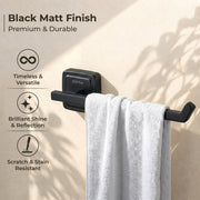 Plantex Black Towel Hanger for washbasin/Napkin Holder for Kitchen/Hand Towel Hanger/Bathroom Accessories -304 Grade Stainless Steel, Decan
