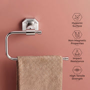 Plantex 304 Grade Stainless Steel Napkin Hanger for Wash Basin/Towel Holder for Bathroom/Napkin Ring for Kitchen/Bathroom Accessories - Nipron (Chrome)
