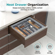 Plantex Cutlery Tray for Kitchen Drawer/Cutlery Cosmetic Stationary Organizer/Cabinet Cutlery Tray Organizer for Modular Kitchen - (Grey-21 X 18.5 INCH)