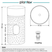 Plantex Acrylic Resin & Quartz Pedestal Basin for Bathroom/One Piece Pedestal Free Standing Round Wash Basin for living Room/Hotel (Beige)