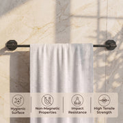 Plantex 304 Grade Stainless Steel Towel Rod/Towel Rack for Bathroom/Towel Bar/Hanger/Stand/Bathroom Accessories - Nipron (24 Inch - Black)