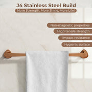 Plantex J4 Stainless Steel 24 Inch Towel Rod for Bathroom/Towel Holder in Bathroom/Towel Holder/Bathroom Accessories (PVD Rose Gold Finish) Angel