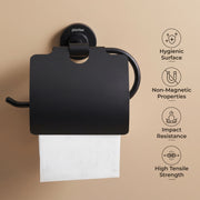 Plantex 304 Grade Stainless Steel Bathroom Toilet Paper Holder/Tissue Holder for Washroom/Kitchen/Bathroom Accessories - Daizy (Black)