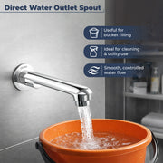 Plantex Bath Tub Spout with Wall Flange/Single Lever Spout/High Flow Tap for Bathroom/Kitchen - (Chrome)