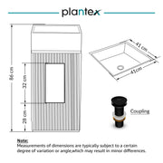 Plantex Acrylic Resin & Quartz Matt Pedestal Basin For Bathroom/One Piece Pedestal Free Standing Square Wash Basin For Living Room/Hotel (Grey & Black)