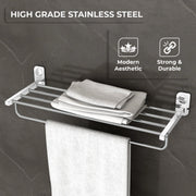 Plantex Dream Stainless Steel Towel Rack for Bathroom/Towel Stand/Towel Hanger/Bathroom Accessories - (24 Inch-Chrome) - Pack of 1