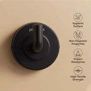 Plantex 304 Grade Stainless Steel Robe Hook/Cloth-Towel Hanger/Napkin Hanger/Bathroom Accessories - Daizy (Black)