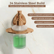 Plantex J4 Stainless Steel Liquid Soap Dispenser/Shampoo Dispenser for Wash Basin/Hand Wash Dispenser Wall Mounted/Bathroom Accessories (PVD Rose Gold Finish) Angel