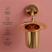 Plantex Tumbler Holder for Bathroom/304 Grade Stainless Steel Toothbrush Holder/Toothpaste/Razor Holder/Bathroom Accessories - Pack of 1 (Gold)
