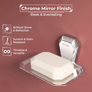 Plantex Soap Holder for Bathroom/304 Grade Stainless Steel Soap Case/Single Soap Dish/Soap Stand/Bathroom Accessories - Pack of 1 (PM-2403, Chrome)