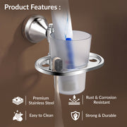 Plantex 304 Grade Stainless Steel Tumbler Holder/Tooth Brush Holder/Tumbler Stand for Bathroom Accessories -  Niko (Chrome)