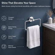 Plantex Stainless Steel Towel Ring for Bathroom/Wash Basin/Napkin-Towel Hanger/Bathroom Accessories (Chrome-Rectangular) - Pack of 2