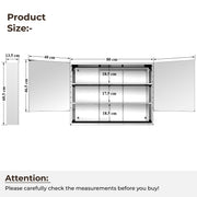 Plantex Bathroom Mirror Cabinet/304 Stainless Steel Bathroom Cabinet with Mirror/Bathroom Storage Cabinet/Wall Mounted Mirror Bathroom Cabinet (24x32 Inch-Chrome/Double Door)