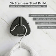 Plantex J4 Stainless Steel Clothes Hanger for Wall/Hangers for Bathroom/Robe Hook/Bathroom Accessories (PVD Black Finish) Angel