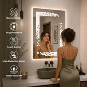 Plantex LED Mirror for Wash Basin with 3 Tone/Designer Mirror for Living Room/Bedroom/Dressing Room - Rectangle Shape (18 X 24 Inch)