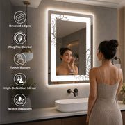 Plantex Mirror with Light with 3 Tone/Designer Mirror for Living Room/Bedroom/Dressing Room - Rectangle Shape (18 X 24 Inch)