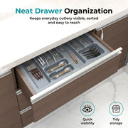 Plantex Cutlery Tray for Kitchen Drawer/Cutlery Cosmetic Stationary Organizer/Cabinet Cutlery Tray Organizer for Modular Kitchen - (Grey-32.5 X 18.5 INCH)