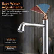 Plantex Brass Wash Basin Mixer Tap/Hot & Cold Basin Mixer Faucet/Deck Mount Pillar Spout for Bathroom Sink - Pack of 1 (APS-4600, Chrome & Rose Gold)