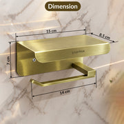 Plantex Toilet Paper Holder for Bathroom/304 Grade Stainless Steel Tissue Paper Roll Holder with Mobile Stand/Bathroom Accessories - Pack of 1 (Brass Antique)