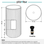 Plantex Pedestal Basin For Bathroom/Acrylic Resin & Quartz One Piece Pedestal Free Standing Round Wash Basin For Living Room and Hotel (Matt Grey)