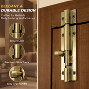 Plantex Stainless Steel Tower Bolt/Tower Bolt for Home,Offices Doors and Windows/Tower Bolt for Main Door/Door Latch/Kundi/Chitakini/Door Latch for Windows - Pack of 6 (Brass Antique, 4 inch)