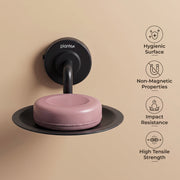 Plantex 304 Grade Stainless Steel Soap Holder/Stylish and Durable Soap Dish for Bathroom/Single Soap Tray/Bathroom Accessories - Daizy (Black)