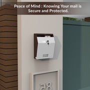 Plantex Letter Box/GI Steel Suggestion Box for Office with Key Lock/Post Box for Gate Home/Complaint Box/Wall Mounted Mail Box - (Coffee & White)