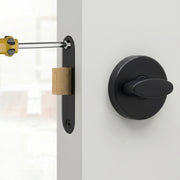 Plantex Bathroom Indicator with Lock/Stainless Steel Red and Green Indicator Keyless Door Lock/Round Toilet Partition Door Lock - Pack of 1 (Black)