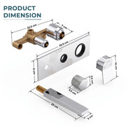 Plantex Pure Brass Concealed Wall Mixer with Spout and Exposed Part Kit/Wall Mixer for Bathroom with Thermostatic Spindle Hot and Cold/7 Year Manufacturer's Warranty- Chrome(APS-1539)
