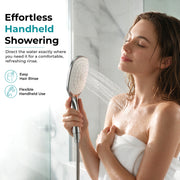 Plantex ABS Hand Shower for Bath/Self Cleaning Hand Shower/Rectangle Shower Head for Home & Hotel/Handheld Shower Without Hose Pipe - (Chrome, H326)