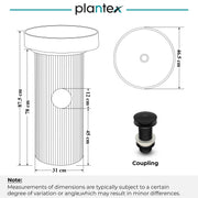 Plantex Acrylic Resin & Quartz Pedestal Basin for Bathroom/One Piece Pedestal Free Standing Round Wash Basin for living Room/Hotel (Black & Gold)
