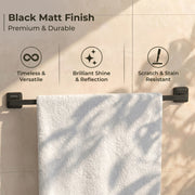 Plantex 304 Grade Stainless Steel Single Towel Rod for Bathroom/Towel Holder in Bathroom/Towel Hanger for Wash Basin/Bathroom Accessories (24 Inch - Black) Decan