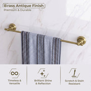 Plantex 304 Grade Stainless Steel 24 inch Towel Hanger for Bathroom/Single Towel Rod/Holder/Bar/Bathroom Accessories - Skyllo (Antique)