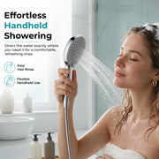 Plantex Hand Shower for Bathroom/3 Mode Multifunctional Shower/5-Inch ABS Plastic Silicone Handheld Shower/Easy Mode Switching – (Chrome, APS-8616)