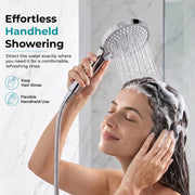 Plantex Hand Shower for Bathroom/5 Mode Multifunctional Shower/5-Inch ABS Plastic Silicone Handheld Shower Head/Easy Mode Switching – (Chrome, APS-8607)