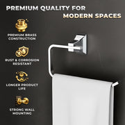 Plantex Towel Ring for Bathroom/Pure Brass Towel Holder/Towel Stand/Towel Hanger/Bathroom Accessories - Pack of 1 (APS-DL-08, Chrome)