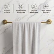 Plantex 304 Grade Stainless Steel Towel Hanger for Bathroom/Single Towel Rod/Bar/Bathroom Accessories - Daizy (Antique)