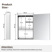 Plantex 304 Stainless Steel Bathroom Mirror Cabinet/Mirror Cabinet for Wash Basin/Bathroom Organiser with Mirror -Chrome (16x24 Inch/LED, Defogger & Bluetooth)