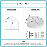 Plantex White Corner Wash Basin/Wall Mount Basin for Bathroom/Ceramic Tabletop Basin with 10 Years Glaze Warranty by Plantex/Small Corner Sink (Breva - 14.5 x 14.5 x 5 Inch)